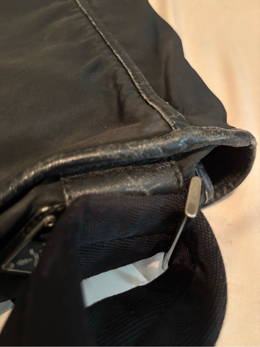 Authentic Vintage Prada Black Tessuto Nylon Double Buckle Messenger Bag - Picture 5 of 16
